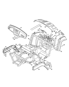 Fenders And Dash Diagram and Parts List for 46G 4X4-EFI-1G202Z-1G313Z-37BMD710 Cub Cadet Lawn Tractor Accessories